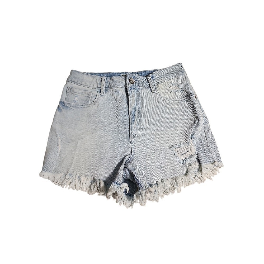 Rewash Denim Shorts‎ Womens 3/26 Light Blue Distressed Festival Boho